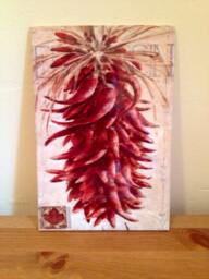 Red Hot Chili Peppers Ceramic Tile Wall Art, Glossy Kitchen Decor - 8x12 - thumbnail 1