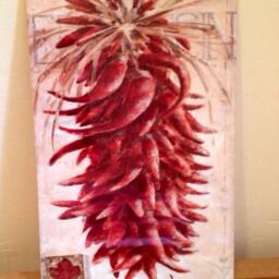 Red Hot Chili Peppers Ceramic Tile Wall Art, Glossy Kitchen Decor - 8x12 - thumbnail 3