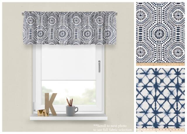 Italian Denim Belgian Linen Valance - Premier Prints Navy Blue Custom Window Topper - Thick Kitchen Cafe Panel - Luxury Flax Treatments - image 1