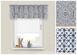 Italian Denim Belgian Linen Valance - Premier Prints Navy Blue Custom Window Topper - Thick Kitchen Cafe Panel - Luxury Flax Treatments - thumbnail 1