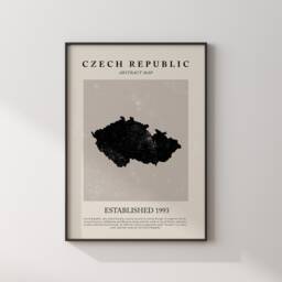 Czech Republic Map Vintage Abstract Wall Art Print Picasso + Matisse Inspired Travel Poster - thumbnail 3
