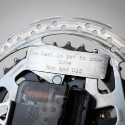 Large Wall Clock, Cyclist Gift, Bicycle Unique Modern Sprocket Bike Metal Clock - thumbnail 2