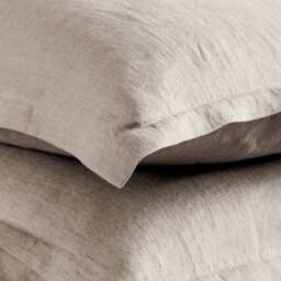 Linen Pillowcases With Flange, Oxford Pillowcase Set Of Two, Natural Shams, Custom Bedding - thumbnail 2