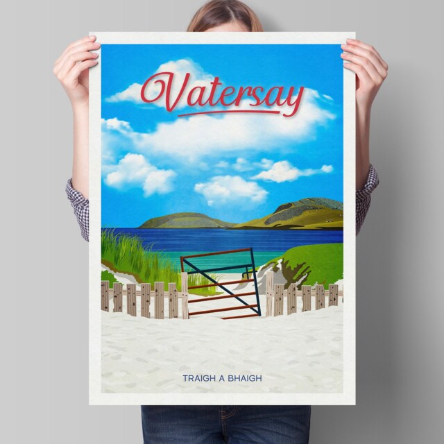 Vatersay Travel Poster, Traigh A Bhaigh, Beach, Isle Of Barra - image 1