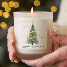 Personalised Teacher Christmas Candle Soy Wax, Tree Design