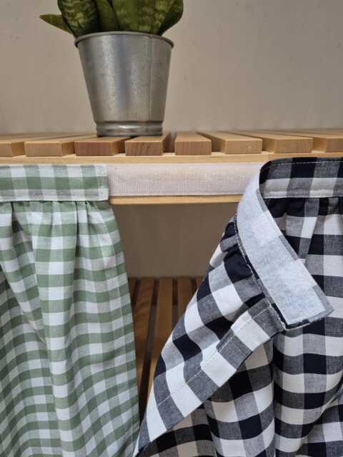 Vanity Sink Skirt, Checkered For Bathroom, Utility Vanity Shelf Self Adhesive Skirt - image 1