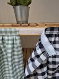 Vanity Sink Skirt, Checkered For Bathroom, Utility Vanity Shelf Self Adhesive Skirt - thumbnail 1