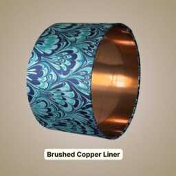 Navy, Blue & Teal Feather Marble Drum Lampshade - Iliv Vogue - thumbnail 2