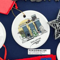 Singapore Personalised Christmas Tree Ceramic Ornament Decoration Gift Present Xmas Bauble Decor Holiday Travel - thumbnail 2