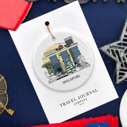 Singapore Personalised Christmas Tree Ceramic Ornament Decoration Gift Present Xmas Bauble Decor Holiday Travel - thumbnail 3