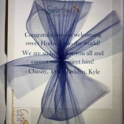 Personalized Baby Stag Quilt, Deer Birth Statistics, Custom Heirloom Blanket - thumbnail 3