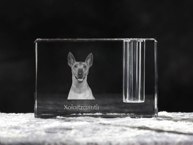 xoloitzcuintli, Mexican Hairless Dog , Crystal Pen Holder With Dog, Souvenir, Decoration, Limited Edition, Collection - image 1