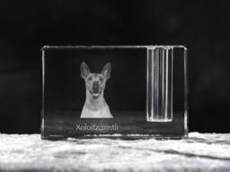 xoloitzcuintli, Mexican Hairless Dog , Crystal Pen Holder With Dog, Souvenir, Decoration, Limited Edition, Collection - thumbnail 1