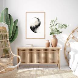 Forest Within Crescent Moon Art Print in Soft Neutrals Modern Minimalist Wall Decor Gift For Living Room Bedroom - thumbnail 3