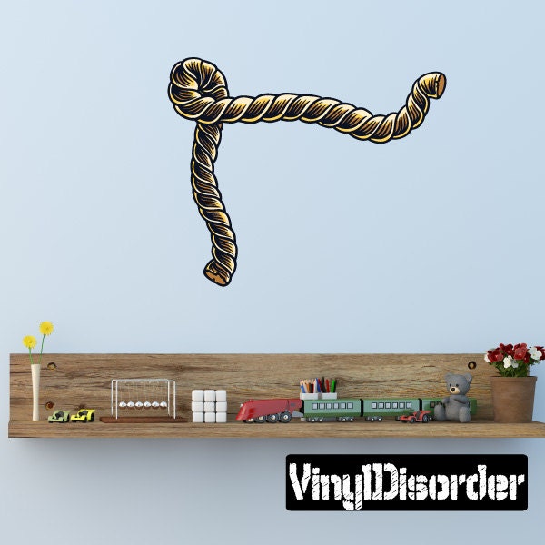 Symbol Rope Wall Decal - Fabric Vinyl Removable & Reusable Symbolropeuscolor002Et