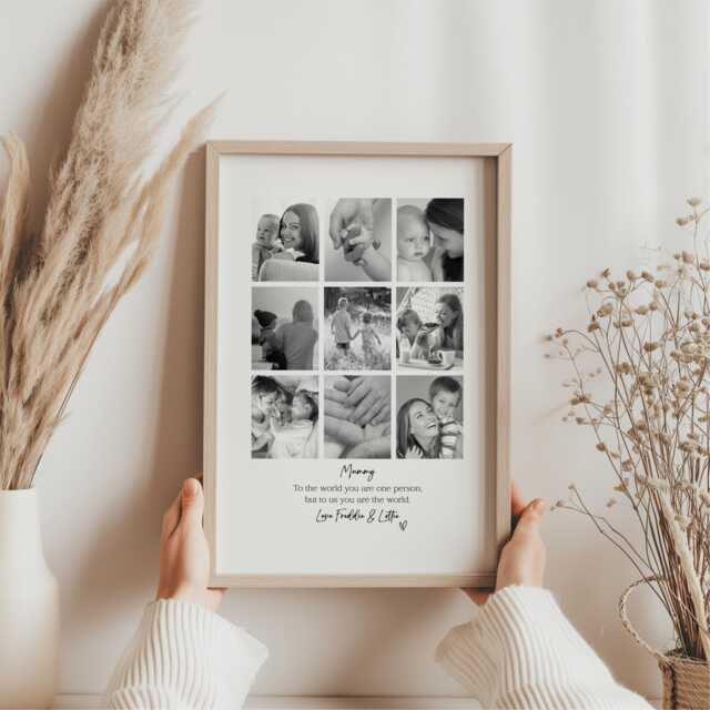 Mummy Personalised Collage Print Photo Frame, Picture Print, Mum Gift For Wife Mother Birthday Frame - image 1