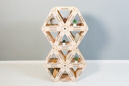 Modern Shelf - Triangle Shelves Handmade Triangular Loft Home D??cor Shelf Beautiful Custom Bookcase Baltic Birch Plywood For Him - thumbnail 1