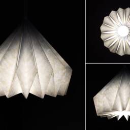Brownfolds Light Blue Paper Origami Lamp Shade Vanilla Bliss Dual Pack - thumbnail 3
