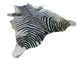 Cowhide Rug Zebra Black&white Xl 2.4M X 1.8M Peau De Vache Imprim??e Zebra Printed