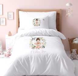 Personalized Ballerina Duvet Set Girl Custom Name Ballet Bedding Kids Toddler Quilt Cover Gift - thumbnail 1