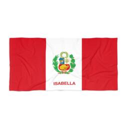 Peru Beach Towel, Peru Flag Tovel, Of Peru, Belgium Beach Country Gift, Gift - thumbnail 2
