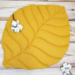 Organic Cotton Leaf Baby Play Mat Nursery Floor Rug, Tummy Time - thumbnail 2