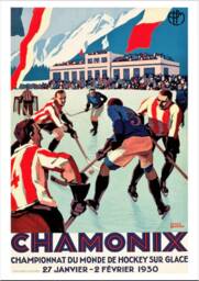 Chamonix Poster Vintage Ice Hockey Winter Travel Print - thumbnail 2