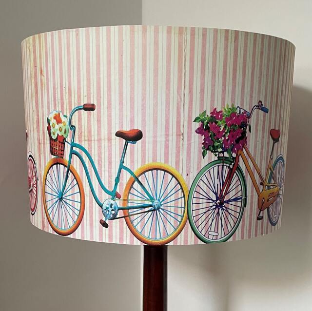 Vintage Bicycle Lampshade Shabby Chic Bedroom Light Shade - image 1