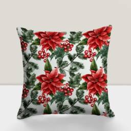 Christmas Berries Cushion Cover, Joyful Xmas Pillow Case, Merry Home Decoration, New Year Gift, Winter Living Room Decor - thumbnail 2