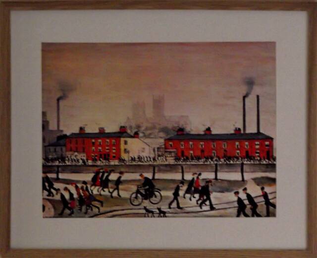 L.s. Lowry Art Print - Lincoln Oak Finish Frame With Mount & Textured Image - image 1