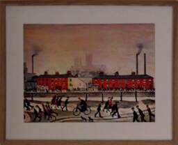 L.s. Lowry Art Print - Lincoln Oak Finish Frame With Mount & Textured Image - thumbnail 1