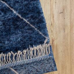 Moroccan Rug Blue, Berber Carpet , Beni Ourain , Handmade Rug, Boho Style, Area Tapis Berbere, Teppich - thumbnail 2