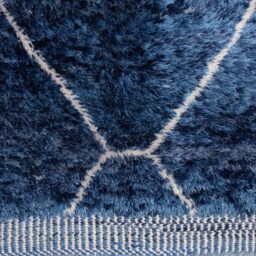 Moroccan Rug Blue, Berber Carpet , Beni Ourain , Handmade Rug, Boho Style, Area Tapis Berbere, Teppich - thumbnail 3