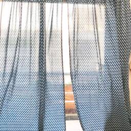 Indigo Tear Drop Print Semi Sheer Curtains, Cotton Sheer Panels, Curtains Boho, Curtain Panels, Blockprint Curtains, Pack Of 1 - thumbnail 2