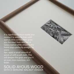 16x20 Walnut Picture Frame With Mat Center Custom Opening Size 5x7 8x10 - thumbnail 3