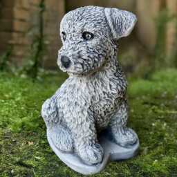 Stone Border Terrier Sculpture Concrete Dog Statue Outdoor Memorial Pet Decoration Cement Garden Ornament Dog Lover Gift Front Door Art - thumbnail 4