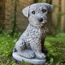 Stone Border Terrier Sculpture Concrete Dog Statue Outdoor Memorial Pet Decoration Cement Garden Ornament Dog Lover Gift Front Door Art - thumbnail 3