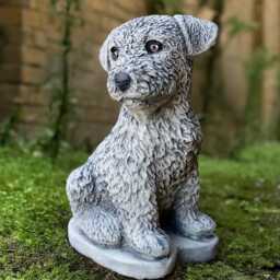 Stone Border Terrier Sculpture Concrete Dog Statue Outdoor Memorial Pet Decoration Cement Garden Ornament Dog Lover Gift Front Door Art - thumbnail 1