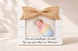 Hand Picked For Earth By My Grandpa in Heaven Frame Rainbow Baby Gift Newborn Picture Memorial Nursery Keepsake Photo