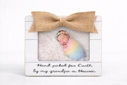 Personalized Baby Frame Hand Picked By Grandpa in Heaven New Keepsake Spiritual Gift From By Grandma Grandparents - thumbnail 1