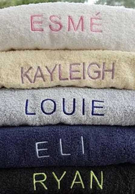 Personalized 600Gsm Cotton Towel Embroidered Name, Popcorn Weave - image 1