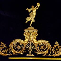 Large Gilt Or White French Louis Xvi Style Ornate Decorative Wall Furniture Moulding Pediment Plastic Decoration - thumbnail 2