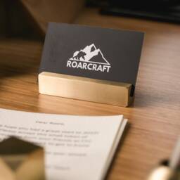 Brushed Brass Business Card Holder, Display Stand, Office Accessories - thumbnail 4
