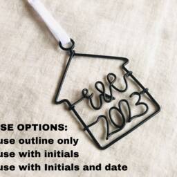 Personalised First Home Gift, Wire Words, New Bauble, Gift For Couples, Christmas Tree Bauble - Hanging Ornament - thumbnail 2