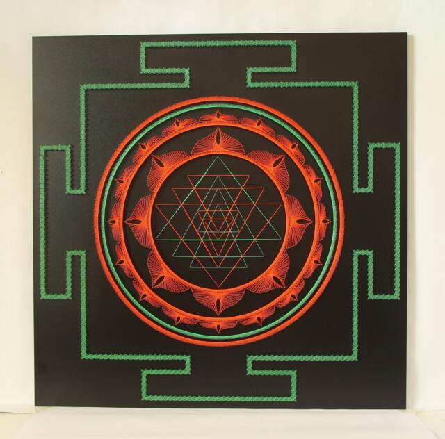 Sri Yantra String Art Sacred Geometry Meditation Wall Art Home Decor D??cor Mandala Zen 3D New Age Spiritual Gift, Yoga - image 1