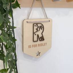 Custom Initial Plaque, Name Sign Wood, Animal Sign, Personalised Name Sign, Safari Theme Decor, Fairy Wall Art, Unicorn, Fairy, Ocean - thumbnail 3