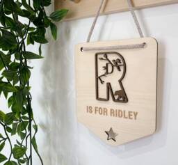 Custom Initial Plaque, Name Sign Wood, Animal Sign, Personalised Name Sign, Safari Theme Decor, Fairy Wall Art, Unicorn, Fairy, Ocean - thumbnail 1