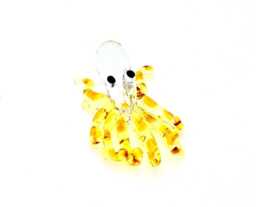 Miniature Hand Blown Glass Baby Octopus Little Animal Yellow Orange Figurine Tiny Statue Small Decoration Collectible Painted Mini Figure