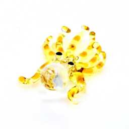 Miniature Hand Blown Glass Baby Octopus Little Animal Yellow Orange Figurine Tiny Statue Small Decoration Collectible Painted Mini Figure - thumbnail 3