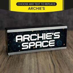 Personalised Space Led Night Light - Boys Room Decor, Gaming Zone - thumbnail 2